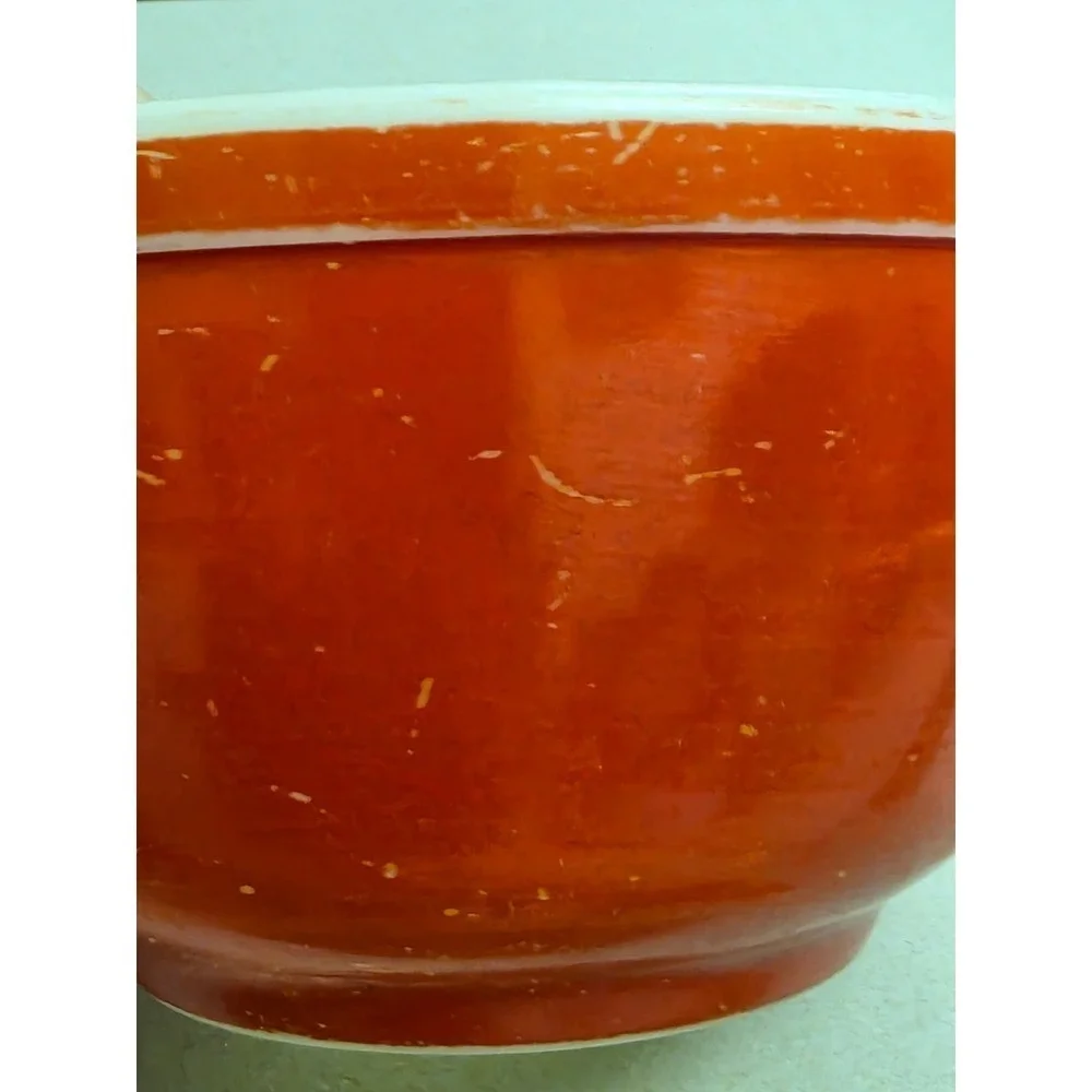 Vintage Pyrex Red Mixing Bowl 402 Primary Color Milk Glass 1.5 Quart
